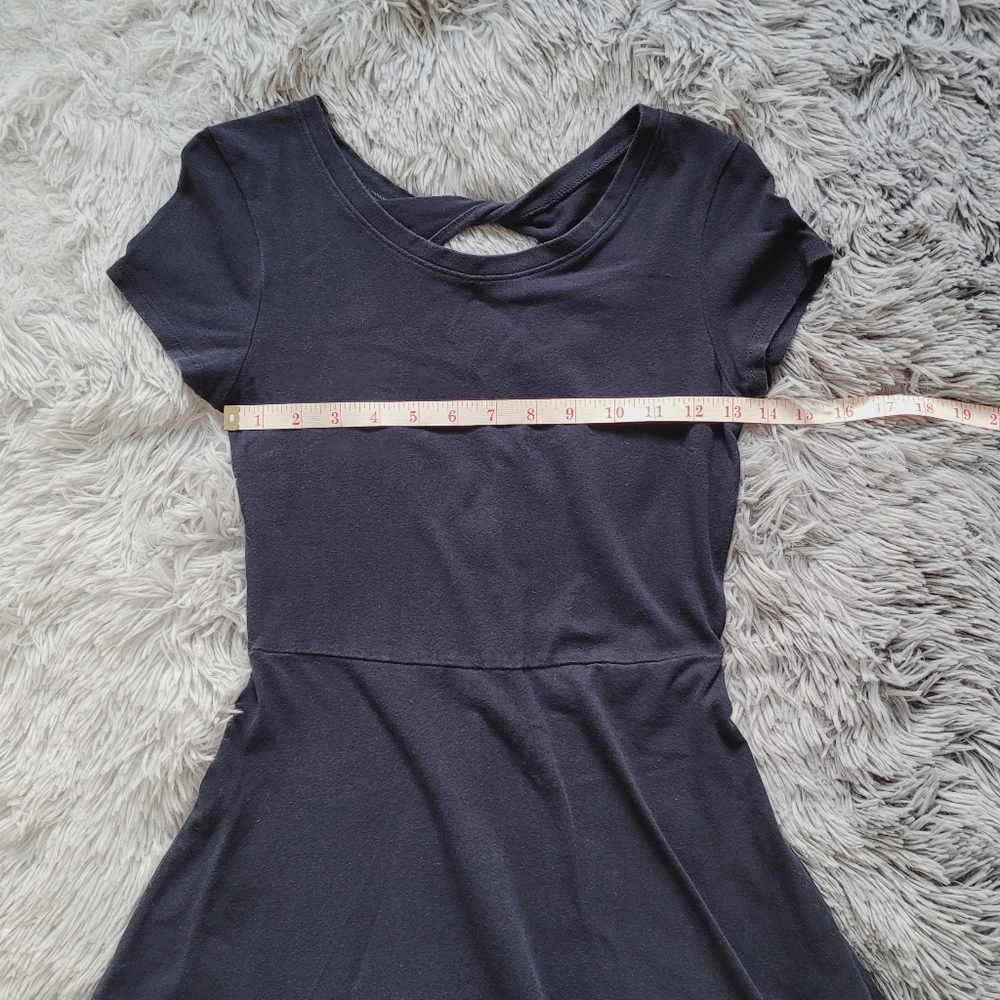 Navy Short Sleeve Navy Blue Dress - Picture 3 of 5